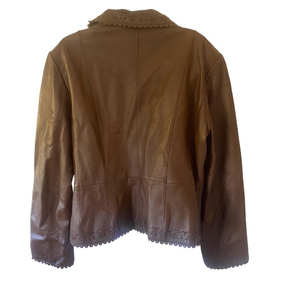 Beautiful Wilson’s Leather Brown Perforated Jacket - Picture 3 of 8
